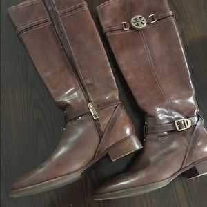 Tory Burch brown riding boots
